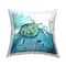 Stupell Industries Sea Tortoise and Fish over Blue Nautical Ocean Map Throw Pillow 18" x 18"